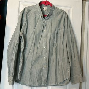 J Crew Button Down, green stripe, XL